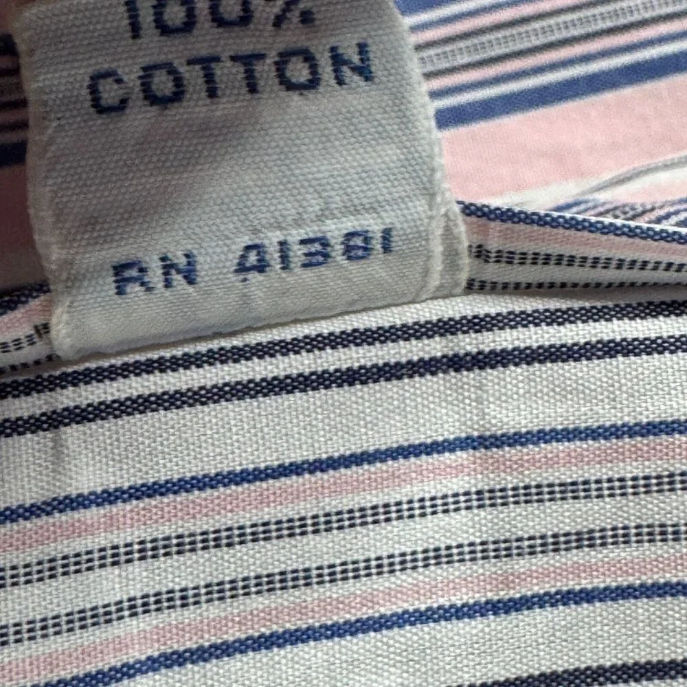 Ralph Lauren Classic Fit Striped Button-Down Shirt Men 15.5 Pink Blue - Picture 9 of 13